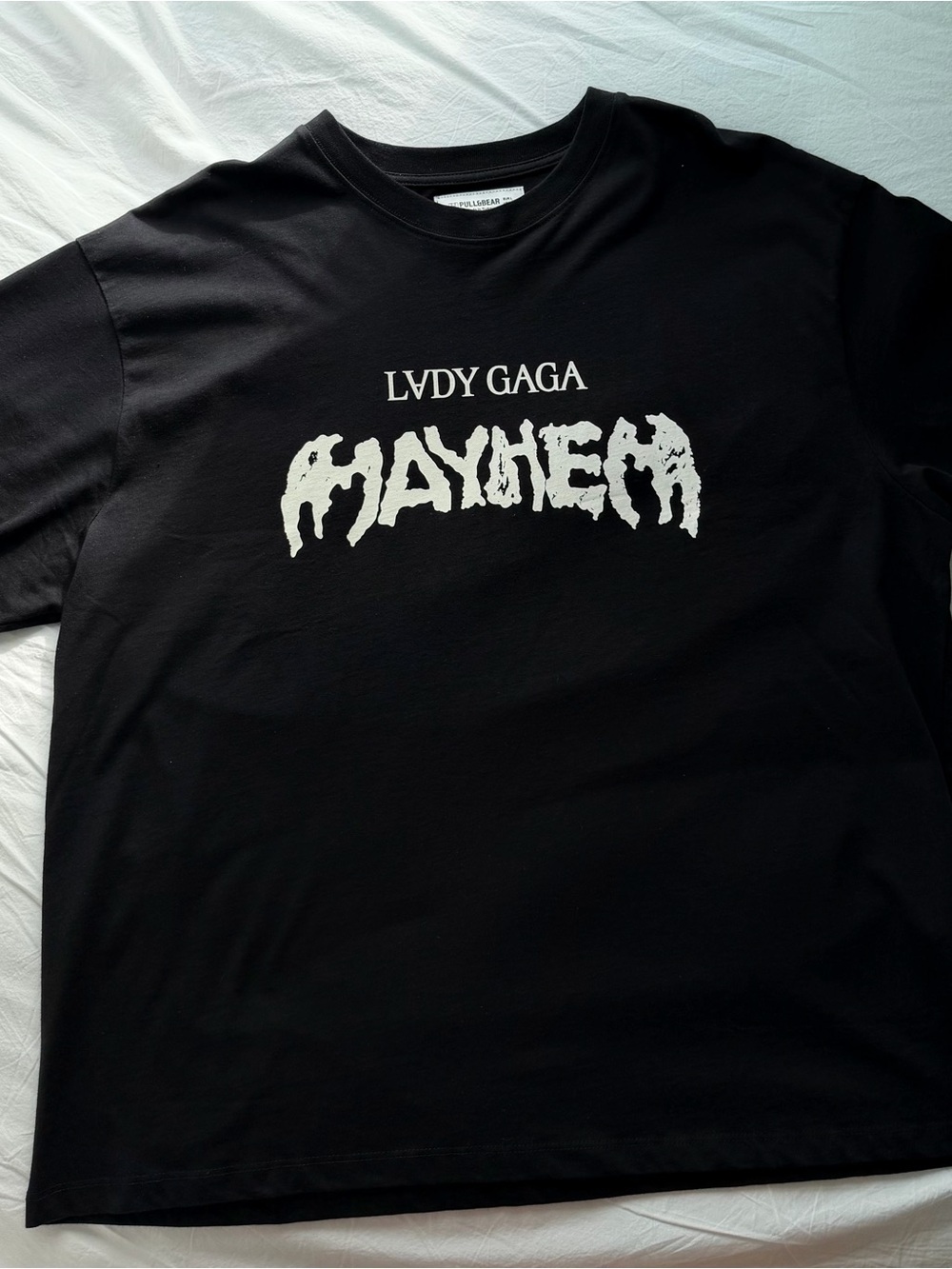 Pull&Bear Black Graphic 'Mayhem' Short Sleeve Tee